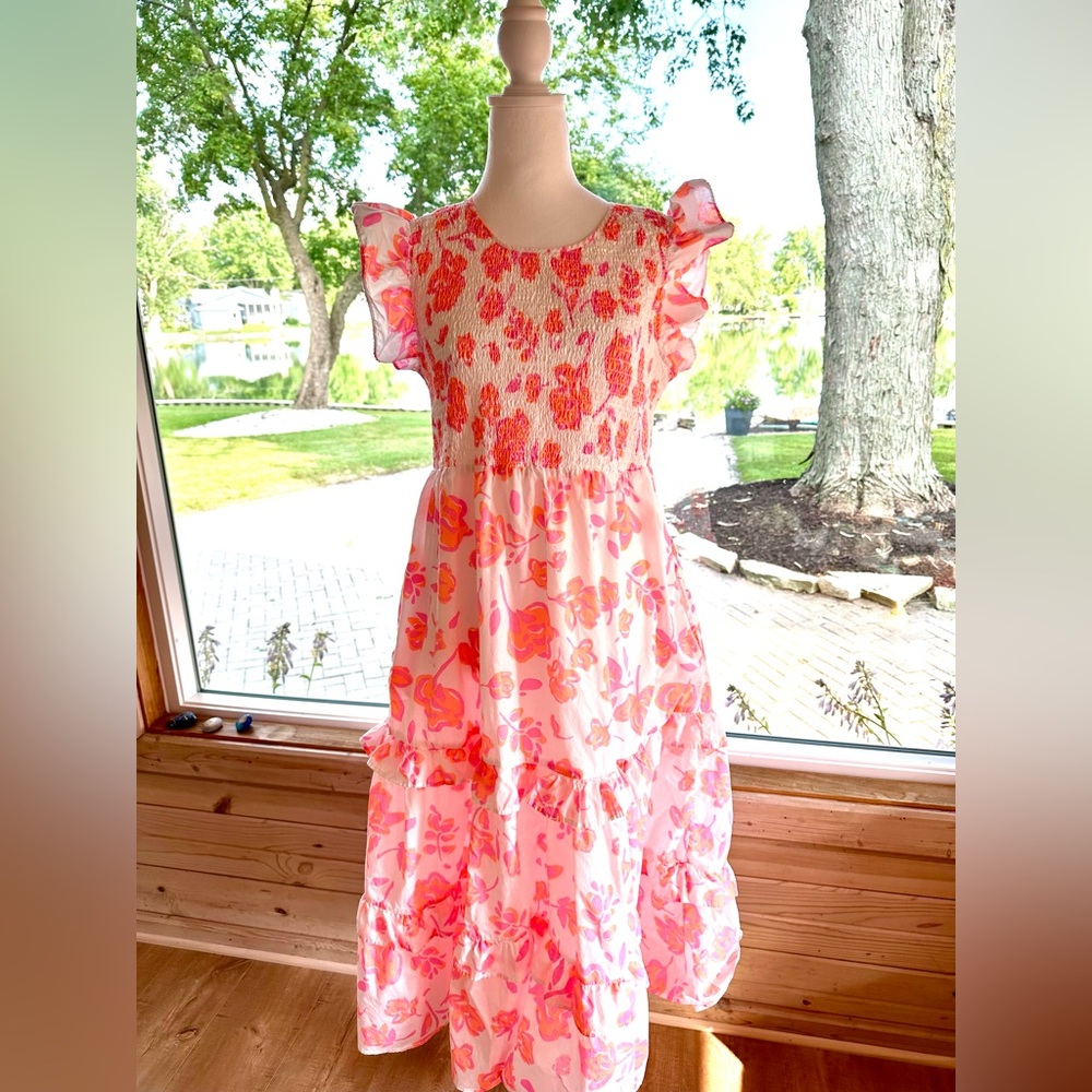 Vineyard Vines size L white/pink/orange dress